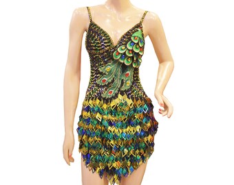sequin dress peacocks