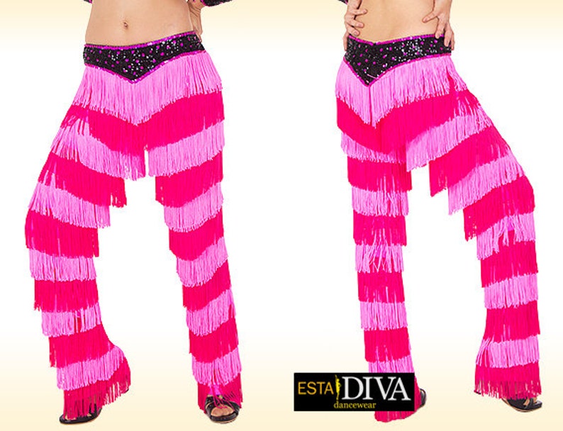 BLACK SALSA Latin SAMBA Fringe YULIA dance pants /& Top
