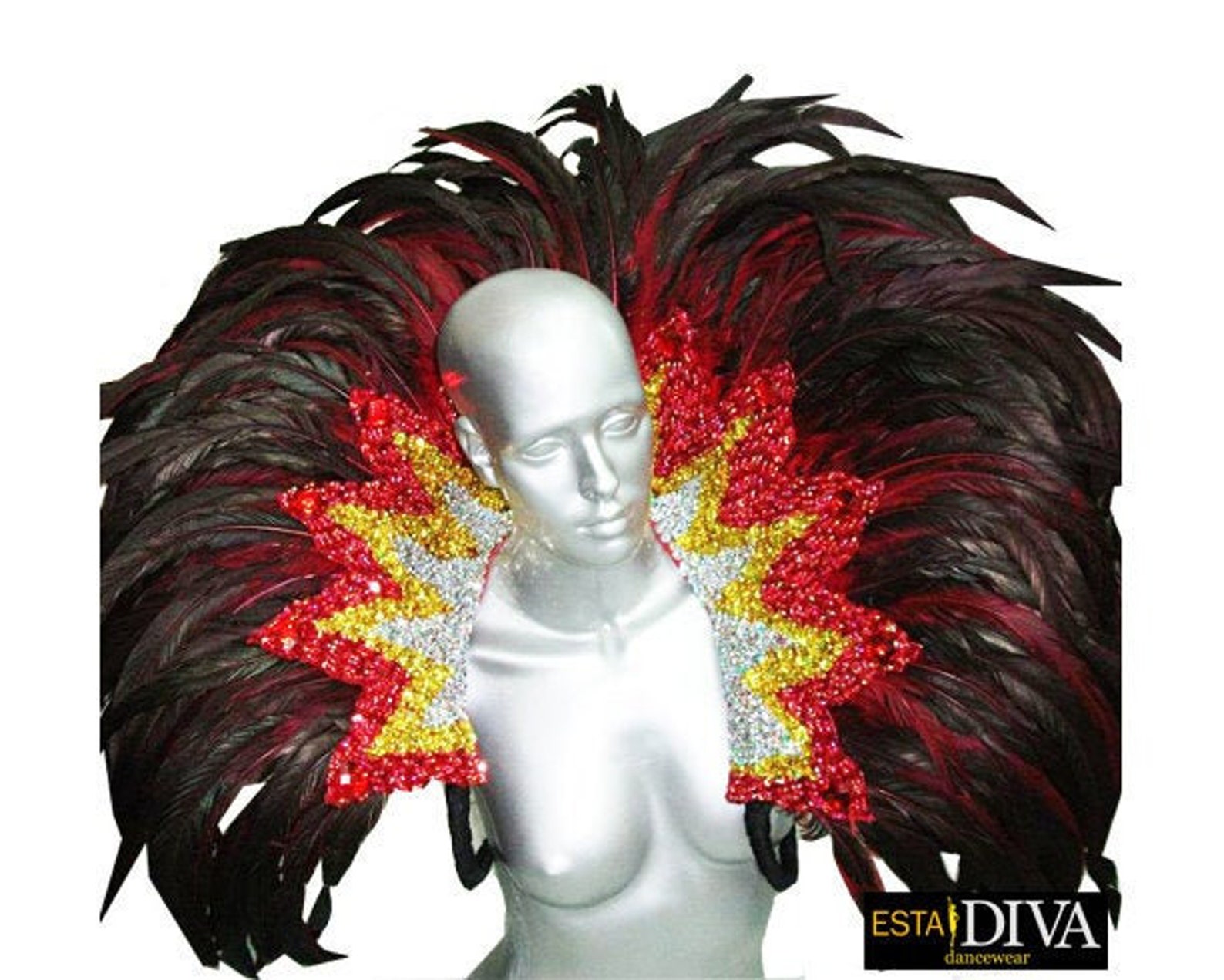 Samba Feather Backpiece Col Plume Showgirl Diva Carnival Samba Etsy