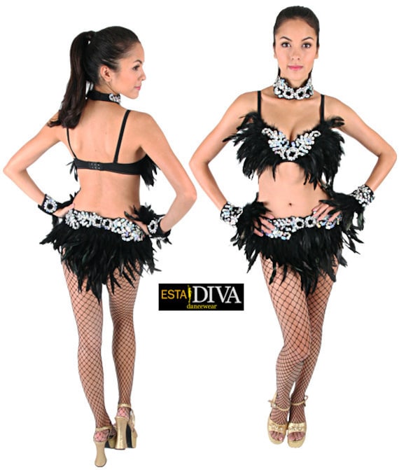 CUSTOM Brown Vegas Samba DIVA Latin CABARET dance dress 