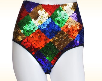 Sequin Hot Pants Paetê Sexy Glittering Shorts Popstar Dancer Briefs Custom-Made