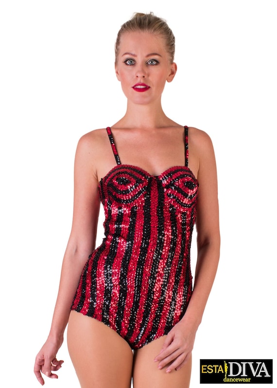 Blue SAMBA CARNIVAL showgirl Sequin Bodysuit DIVA Dress