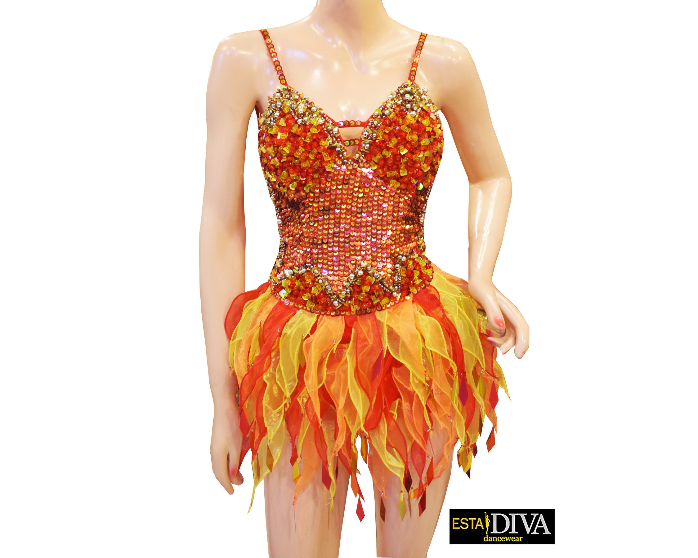Samba Organza Dress Fiery Focosa Flame Outfit Fire Costume Showgirl Burning  Man Outfit Custom-make -  Norway