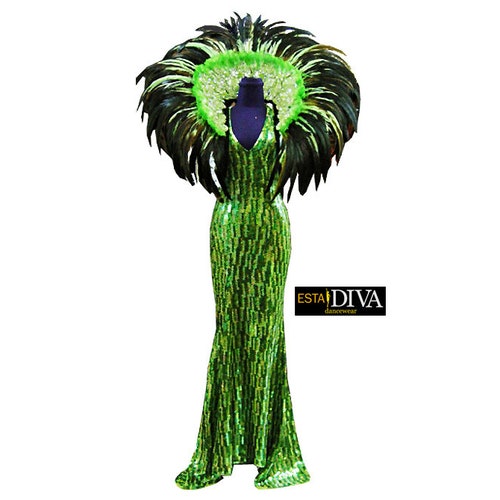 Diva Sequin Dress Green Calana Drag Queen Cabaret Etsy