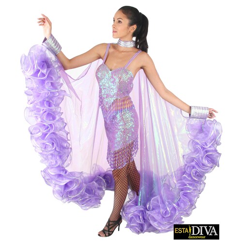 Sequin Wing Dress Butterfly Diva Cabaret Show Outfit Stagewear Drag Queen Costume Custom-Made