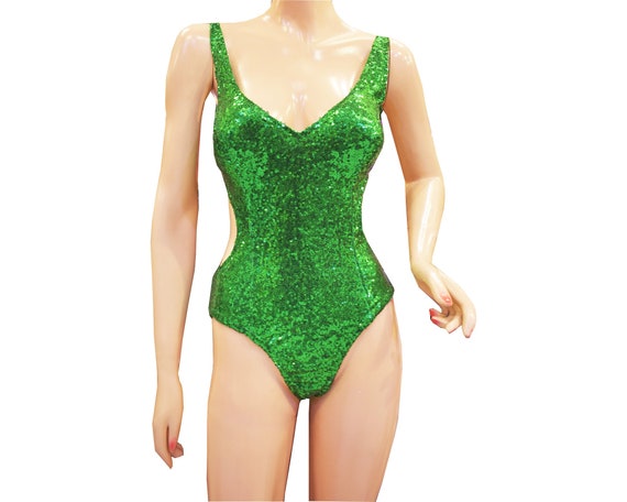 Green sequin leotard Clearance