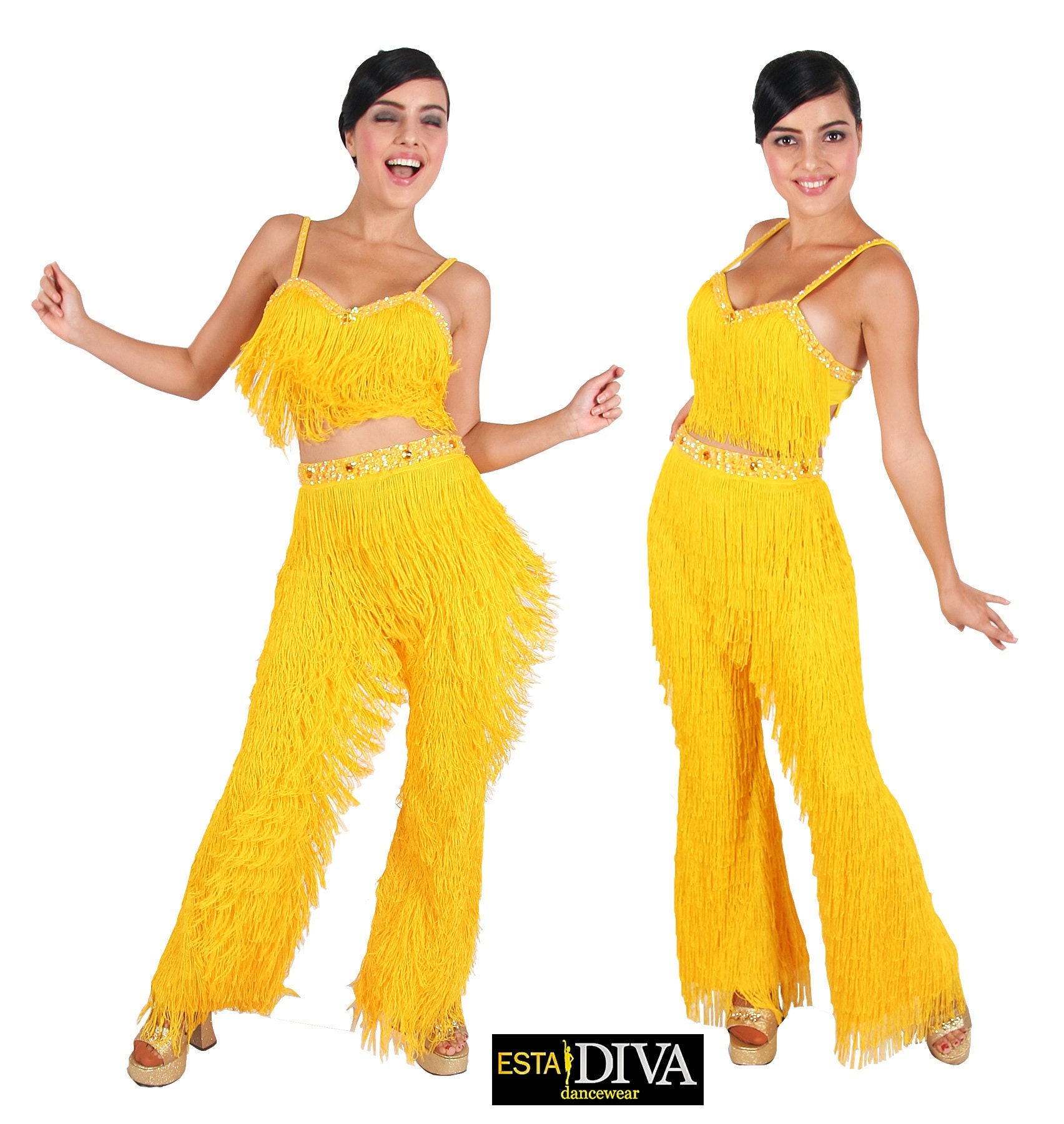  Women Latin Dance Pants Tango Salsa Performance Tassel