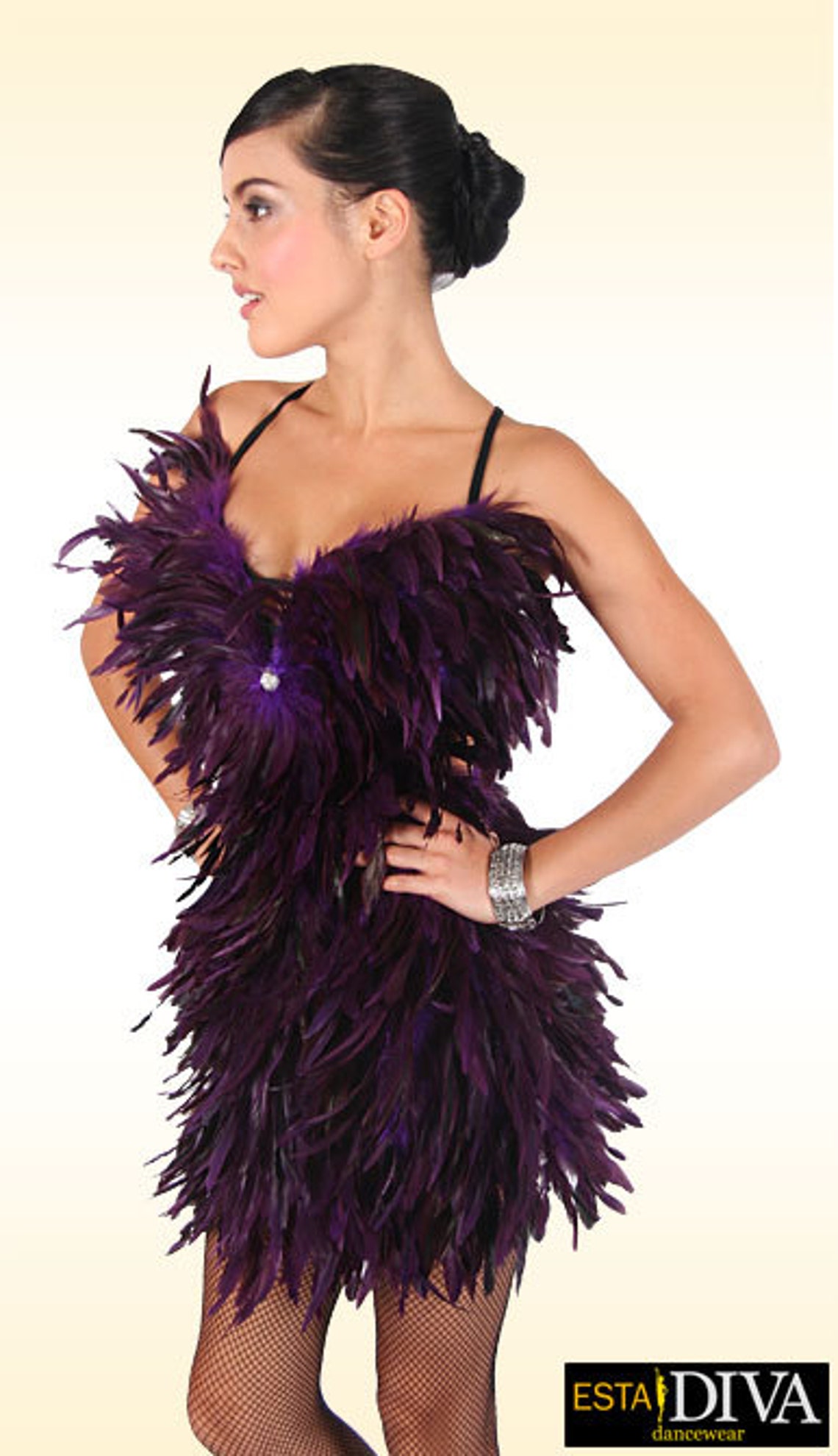 Latin Feather Dress Pluma La Diva Rio Carnival Vegas Showgirl Etsy