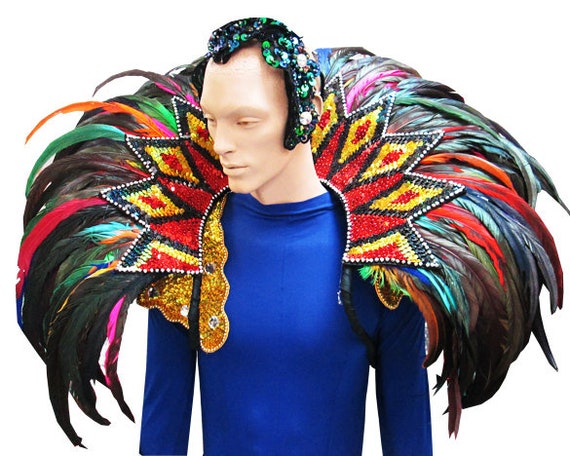 klimaks regnskyl absorption Feather Backpiece Colorido Star Diva Drag Queen Vegas Samba - Etsy Israel