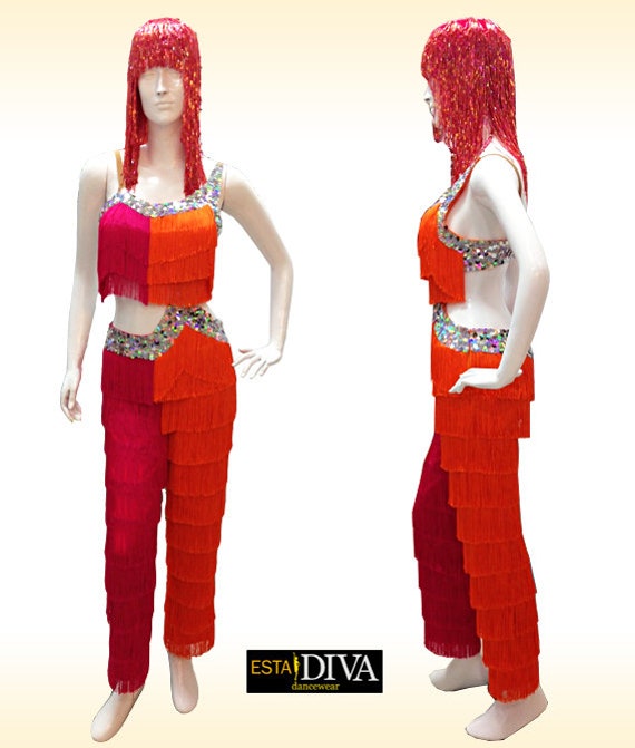 Red Samba Yulia Fringe Pants And Top
