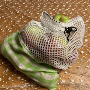 Sac à vrac fruits et légumes, réutilisables et écologiques au couleur campagnarde
