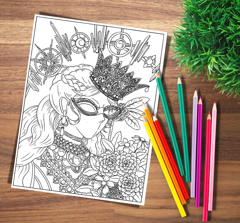 Crown King and Queen 50 Printable Coloring Page, Instant Download PDF