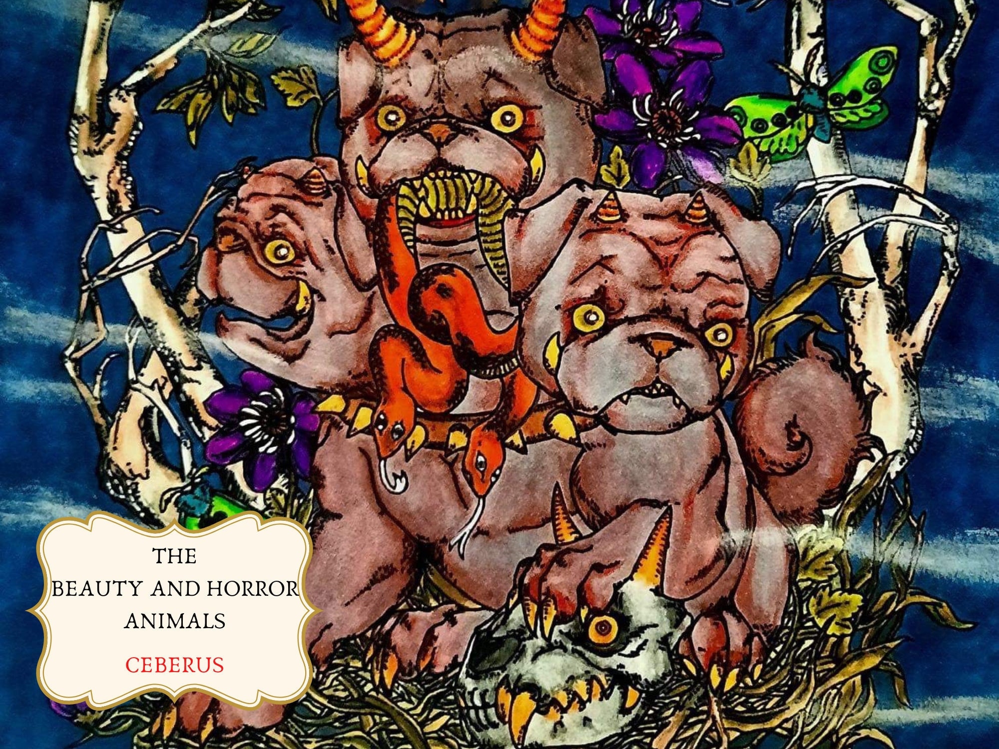 Cerberus - Printable Coloring Page, Instant Download PDF/PNG Adult ...