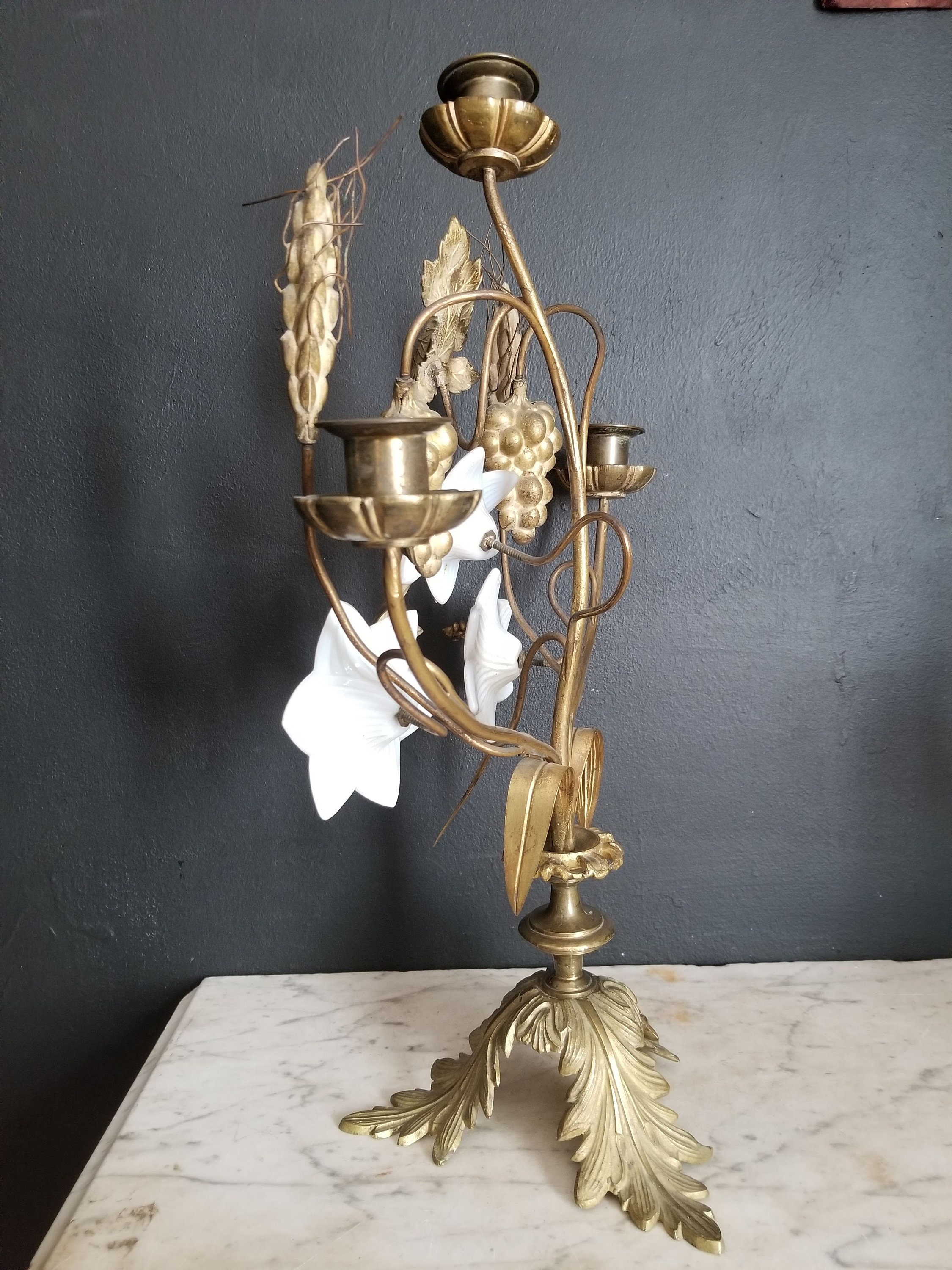 Antique Church Altar Candelabra / Religious Candle Holder Etsy