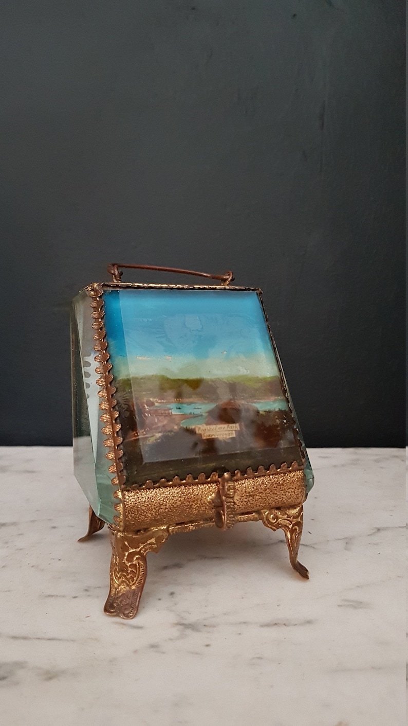 Antique Glass Ormolu Vitrine Box Jewellery Casket Relic Box Etsy