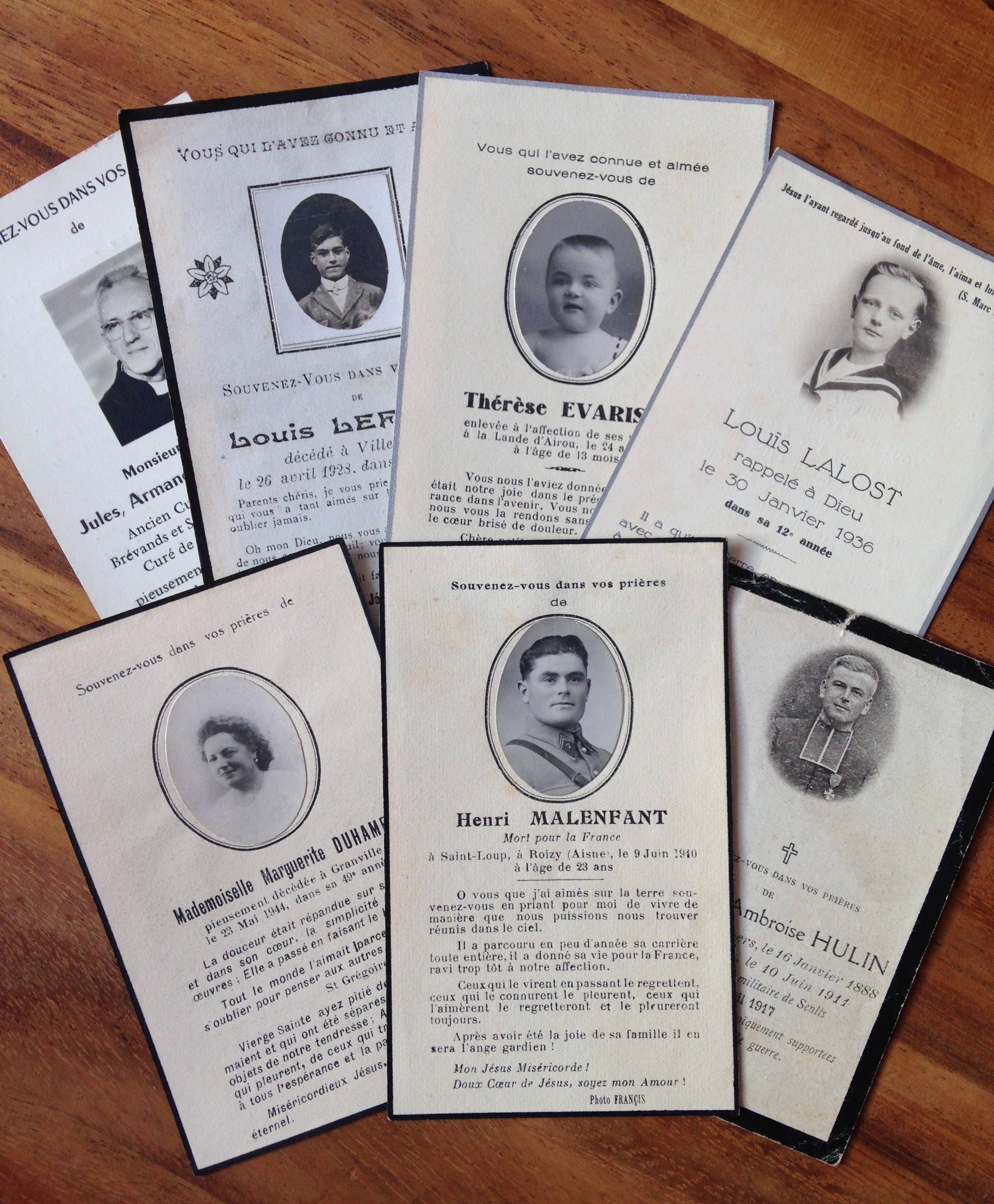 7 French antique funeral cards. Mourning. WW2 soldier. Etsy