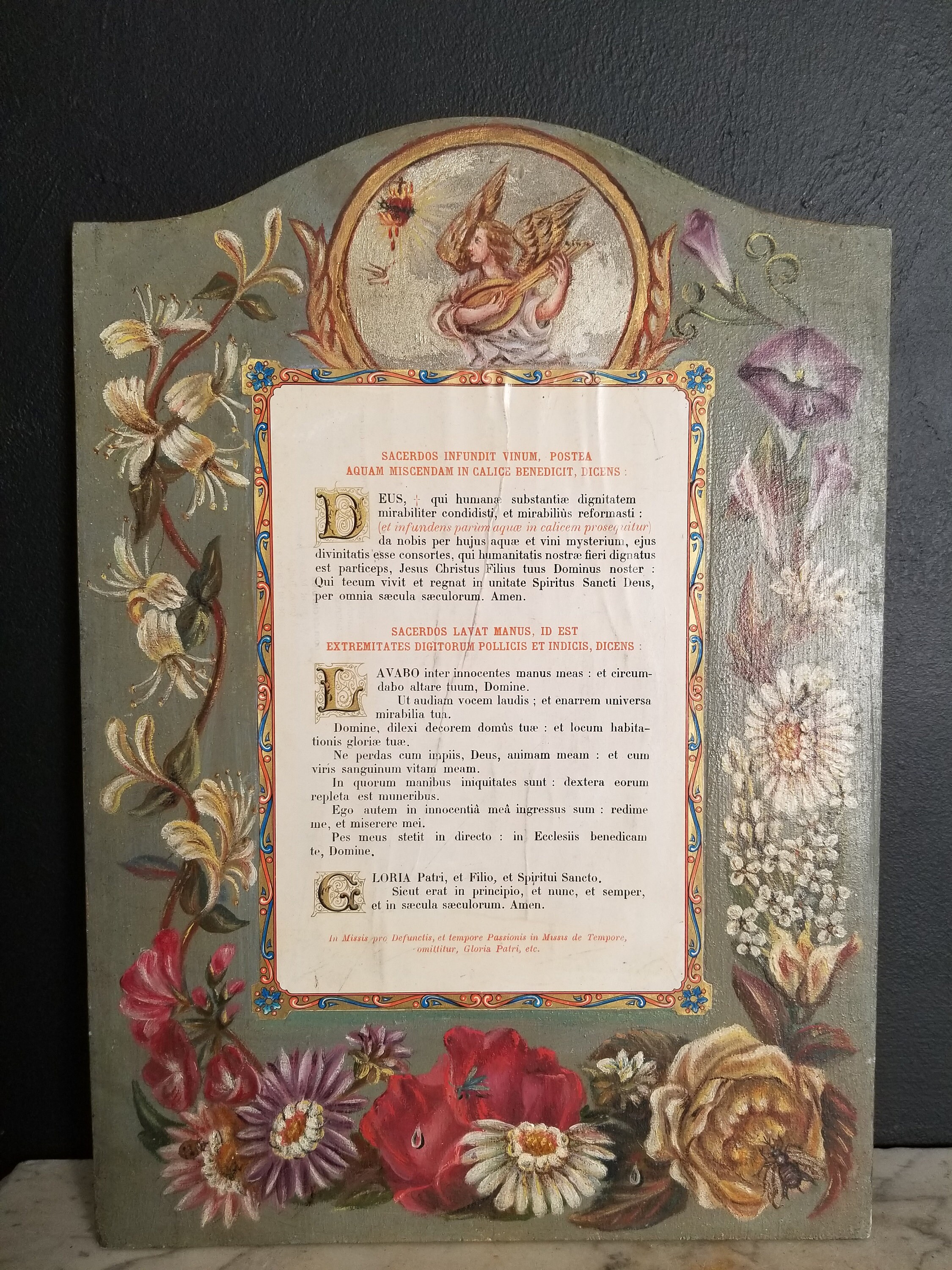 Antique Painted Frame Latin Catholic Mass Altar Card. Chritian - Etsy