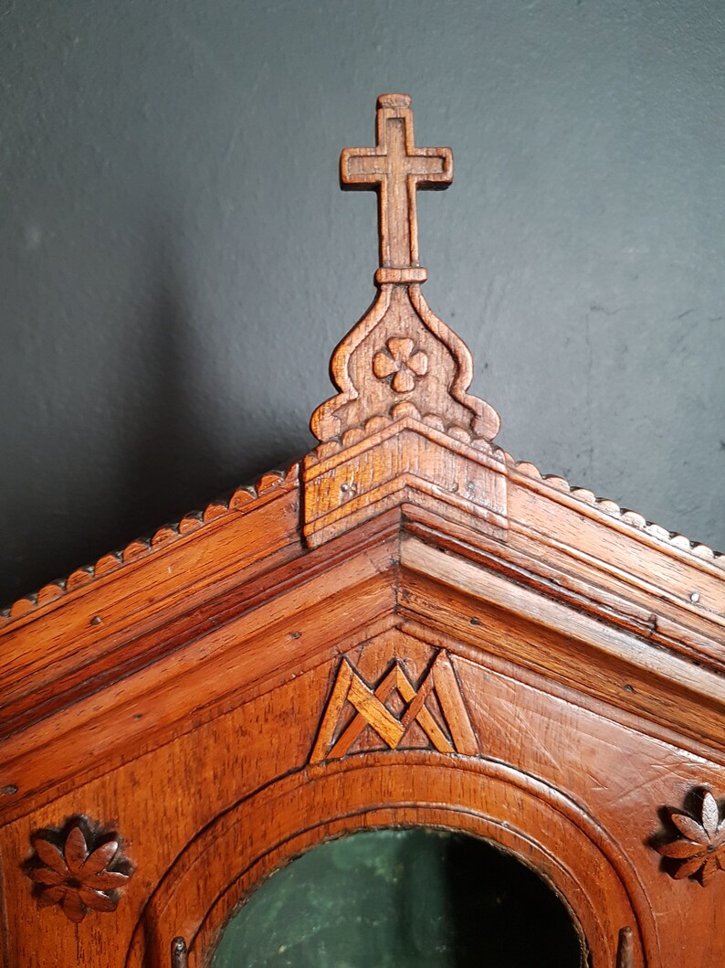 Antique French wooden niche for religious statue. Church altar Etsy