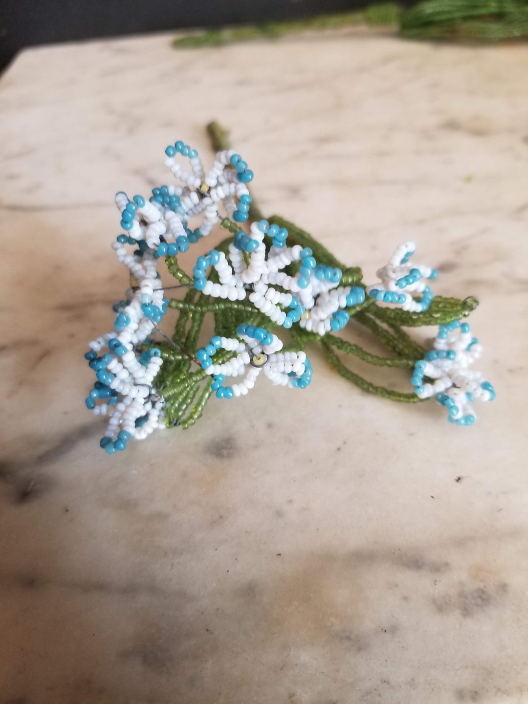 French Antique Glass Beaded Flower Stem for Funeral Wreath Making Etsy