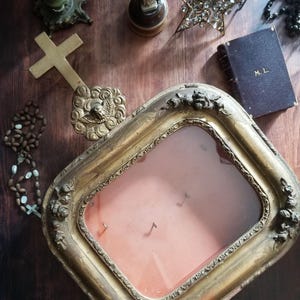Rare antique display cabinet from French Catholic church for reliquaries and ex-votos