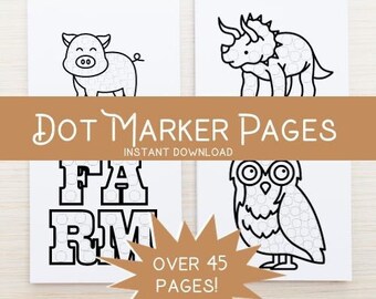 Animal Coloring Pages: Dot Marker Coloring Pages