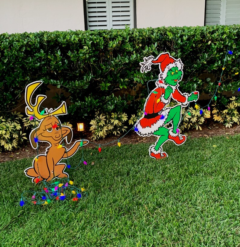 Grinch & Max Stealing Christmas Lights Etsy
