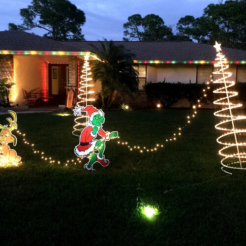 Huge Grinch Stealing Christmas Lights LEFT Facing Grinch Etsy