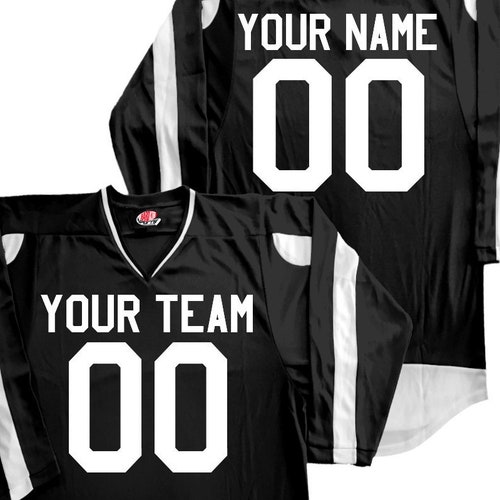 Custom Hockey Jersey Black and White Personalized With Your | Etsy