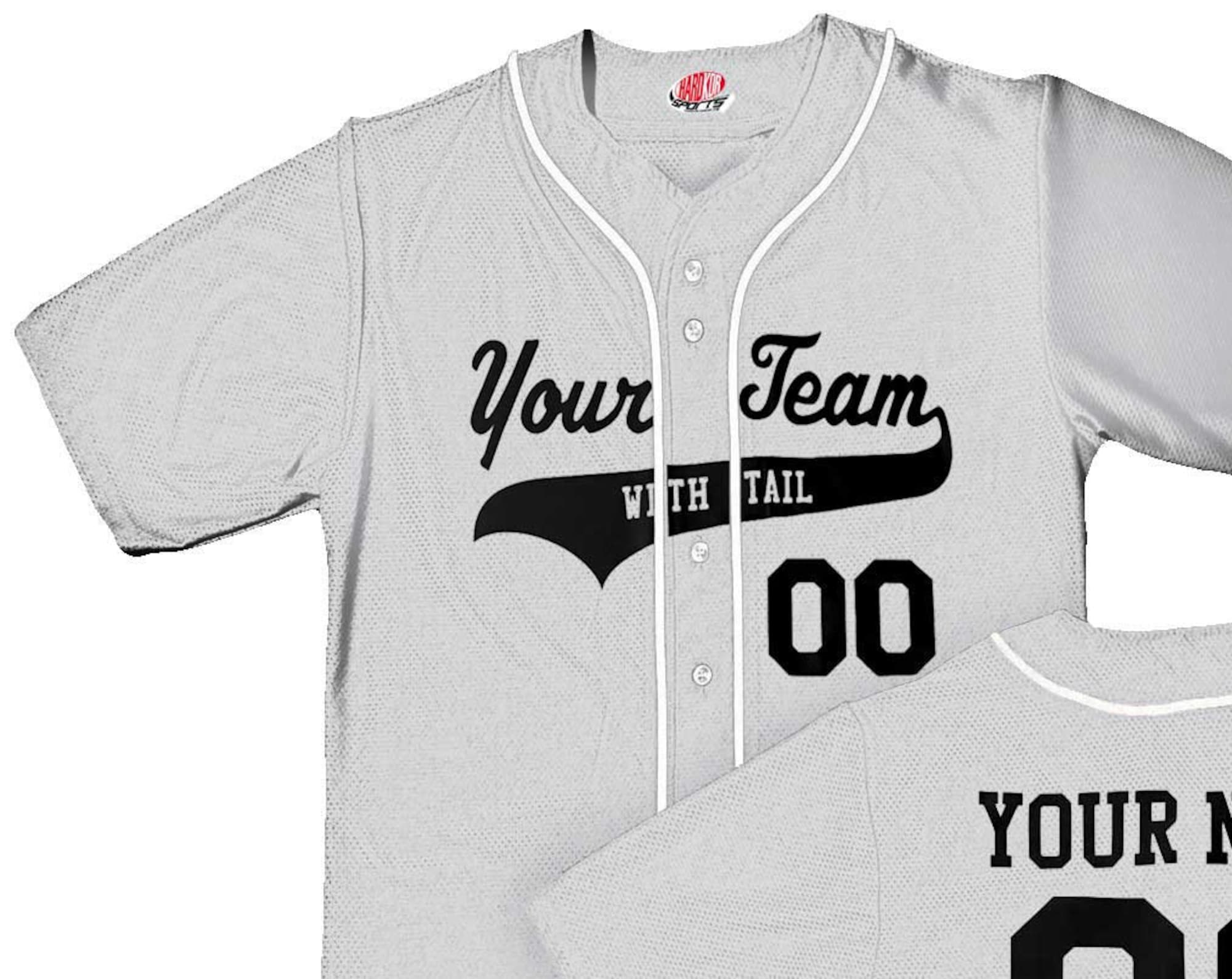 Discover Custom Light Grey with White Piping Baseball Jersey