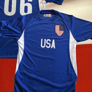 USA Soccer Jersey Customized in Lightweight Mesh with Personalized Player Name and Number Print image 2