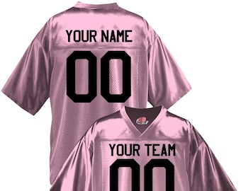 Custom Pink Football Jersey Personalized with Any Name or Number, Add Custom Logos to Make it your own Great for Breast Cancer Awareness