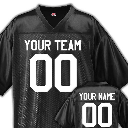 Custom Football Jersey Throwback Replica Fan Shirt Black - Etsy