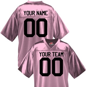 Custom Pink Football Jersey Personalized with Any Name or Number, Add Custom Logos to Make it your own Great for Breast Cancer Awareness