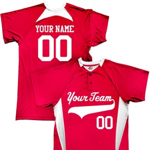 Two Button Side Angle Custom Baseball Jersey With Your Team as a Custom Baseball Logo Plus Player names and numbers