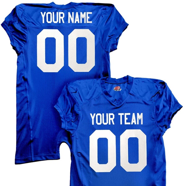 Custom Collegiate Fit Football Jersey | Scarlet Red, White, Royal Blue,  Navy or Black Spandex Mesh and Dazzle | Name, Player Name Numbers