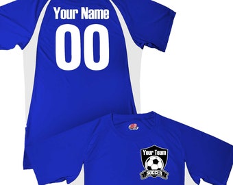 Performance Soccer Jersey with Custom Club Logo and Heat‑Set Vinyl Name and Number