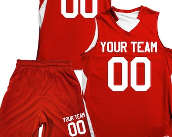 Economical Reversible Basketball Jersey with Contrast V‑Neck and Main‑Color Side Print Only