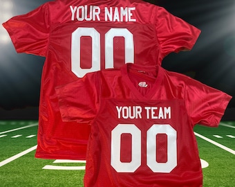 Custom Football Jersey Throwback Replica Fan Shirt | Vintage Vinyl Print Youth, Boys, Adult Customized Football Personalized Football Gift