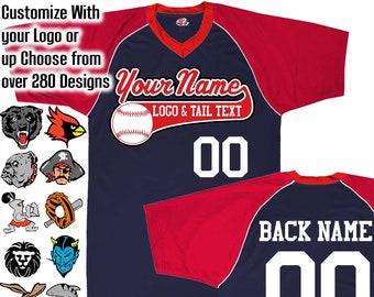 navy blue and white baseball jersey