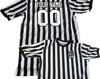 Camiseta de árbitro personalizada – Cuello en V a rayas blancas y negras, para oficiales, árbitros, franja de 2,5 cm en el cuello.