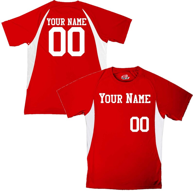Customized Moisture Wicking Baseball Jersey with Team Name, Player Name and Your Numbers scarlet-white