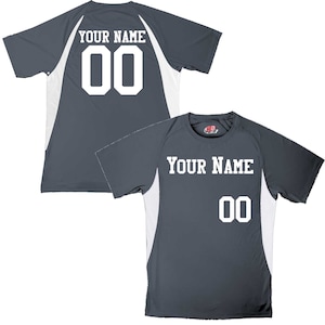 Customized Moisture Wicking Baseball Jersey with Team Name, Player Name and Your Numbers graphite-white