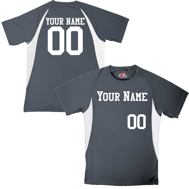 Customized Moisture Wicking Baseball Jersey with Team Name, Player Name and Your Numbers graphite-white