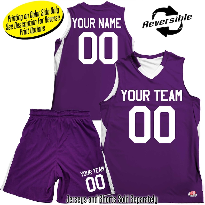 Customized Economical Reversible Contrast V-Neck Basketball Jersey Printing on Main Color Side Only Reversible Shorts Sold Separately image 8