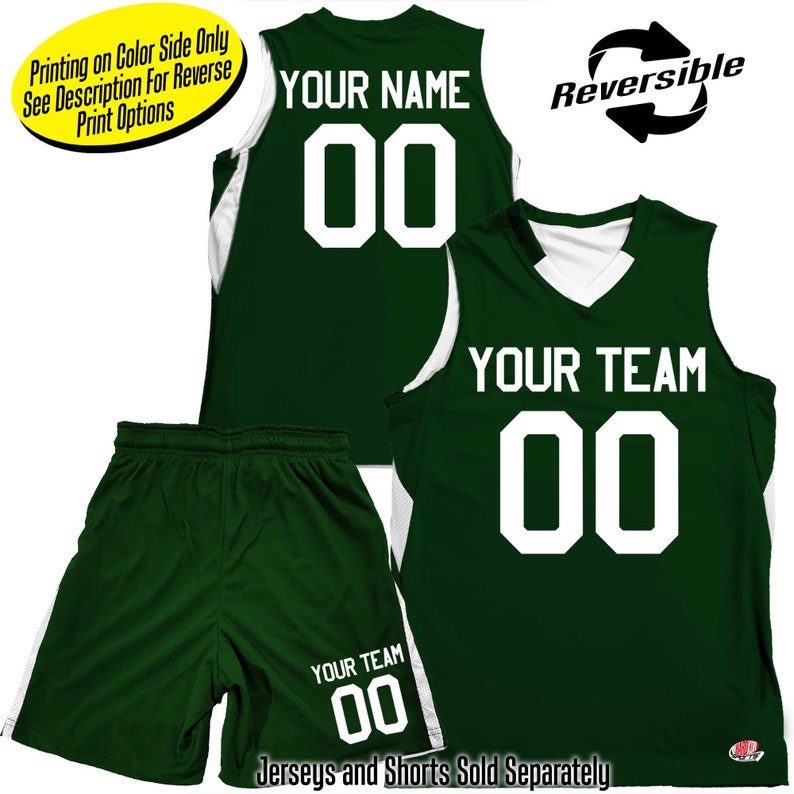 Customized Economical Reversible Contrast V-Neck Basketball Jersey Printing on Main Color Side Only Reversible Shorts Sold Separately image 3