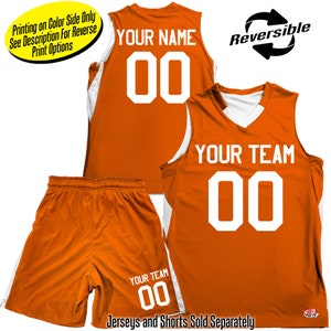 Customized Economical Reversible Contrast V-Neck Basketball Jersey Printing on Main Color Side Only Reversible Shorts Sold Separately image 5