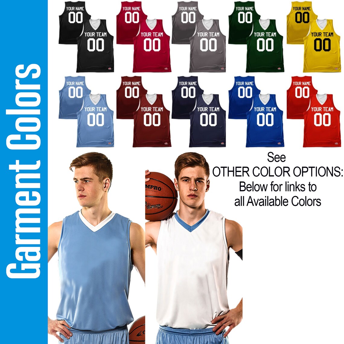 Custom Reversible Basketball Uniform Unique Colors Smooth - Etsy