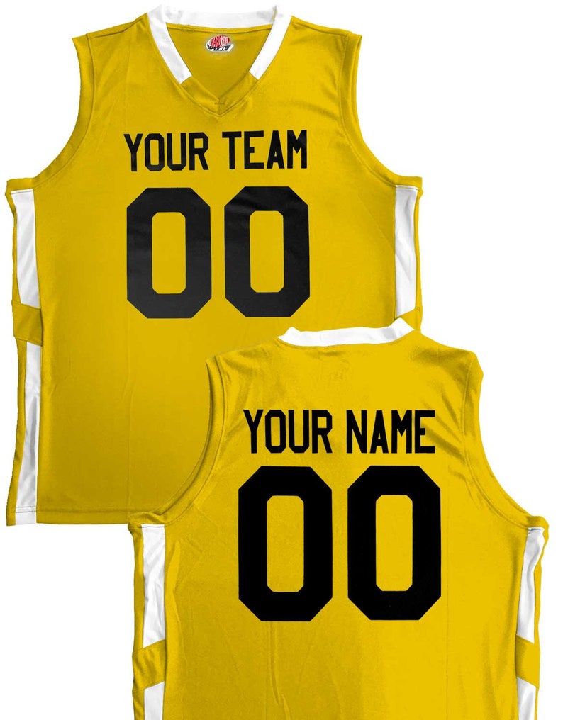 Custom Basketball Jerseys Athletic Gold & White Home and Etsy