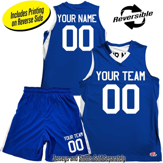 Royal Blue Home And White Away Reversible Basketball Uniforms
