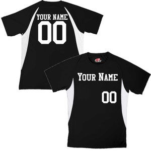 Customized Moisture Wicking Baseball Jersey with Team Name, Player Name and Your Numbers black-white